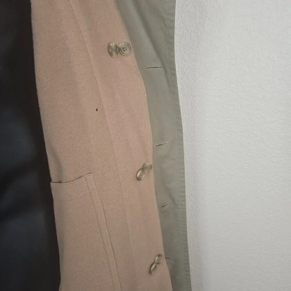 Burberrys Vintage Kensington Belted Trench Coat Womens 10 Khaki Nova Wool Lined - Picture 12 of 16
